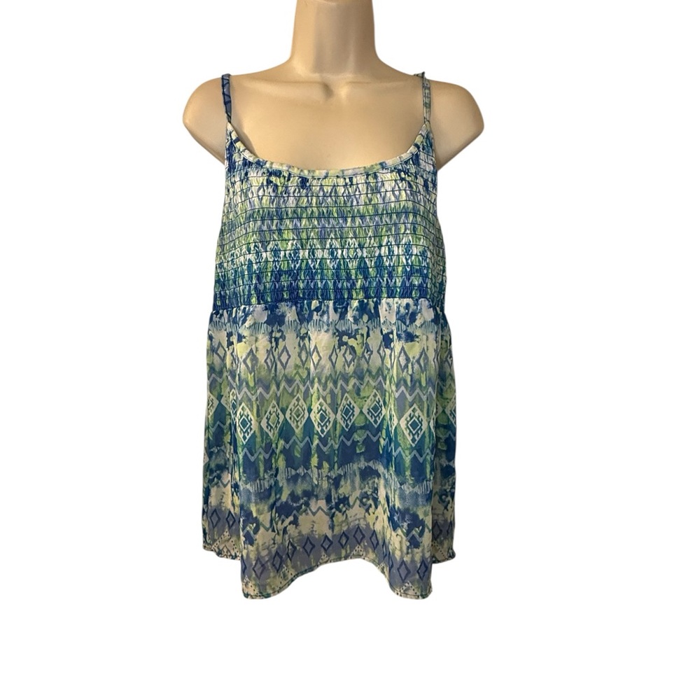 OP Blue and Green Geometric Camisole